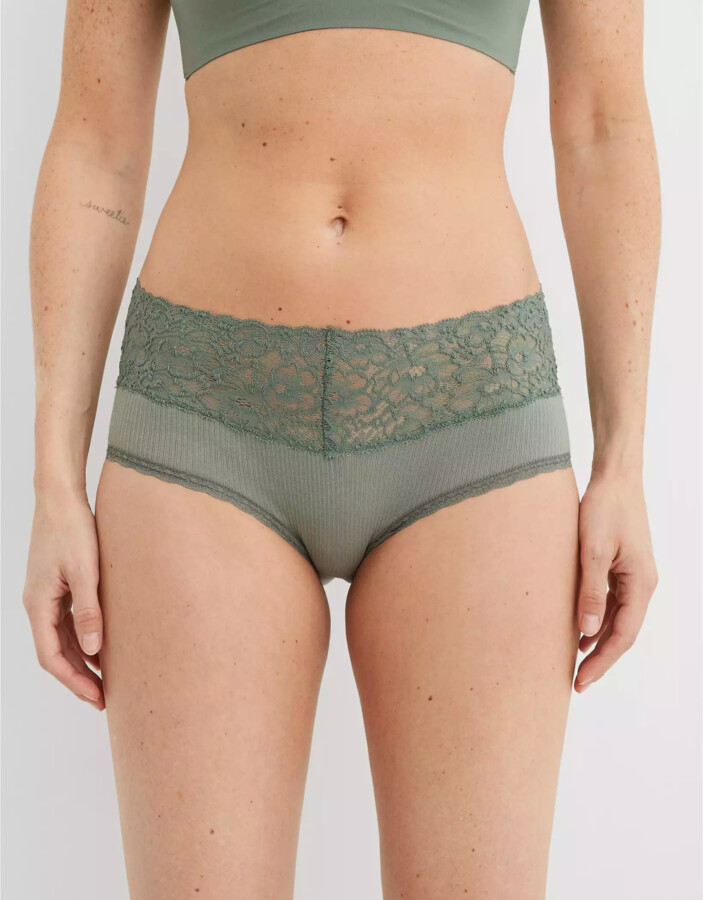 aerie Cotton Wide Lace Boybrief Underwear ShopStyle Panties