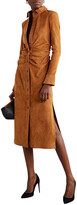 Thumbnail for your product : Altuzarra Claudia Ruched Suede Midi Shirt Dress