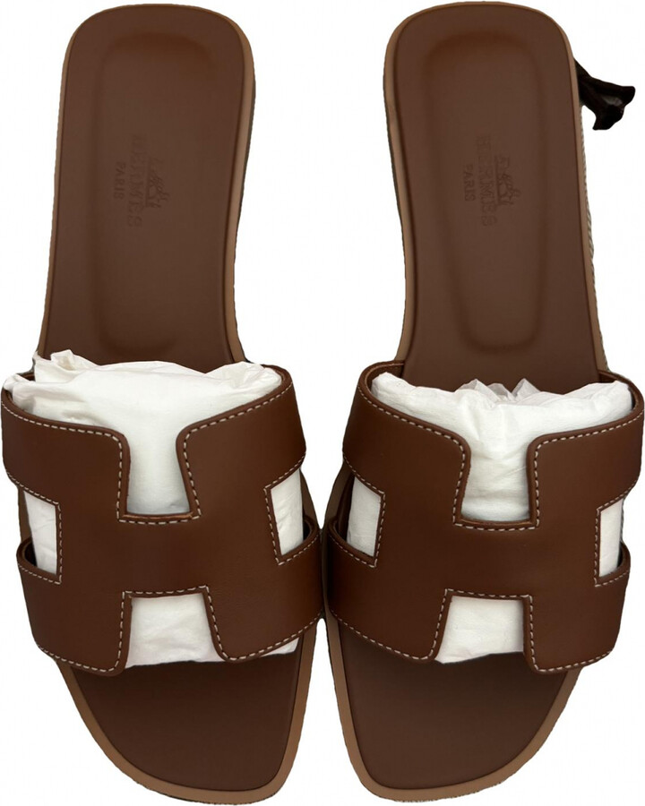 Hermes Oran leather mules ShopStyle
