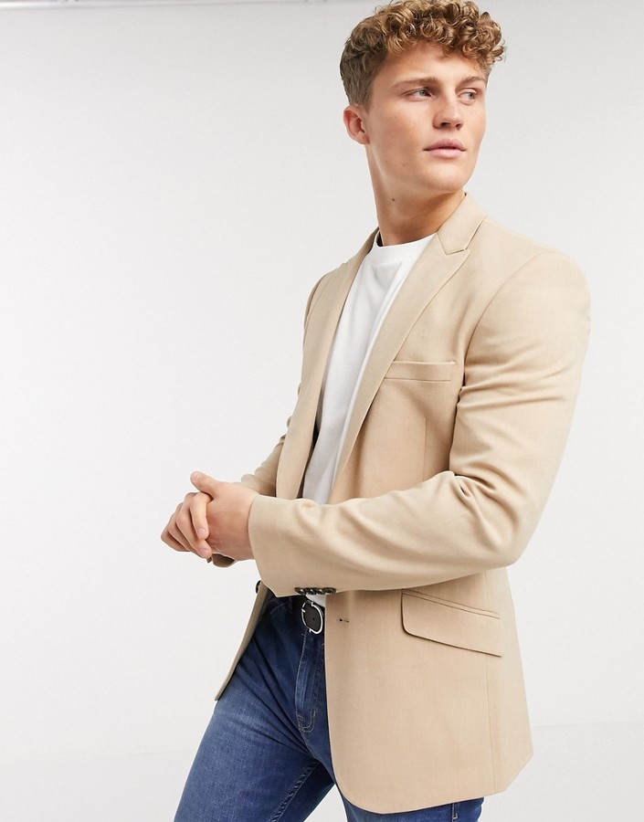 Men's Camel Brown Beautifully Soft Italian Blazer 70% Cashmere Also In Blue