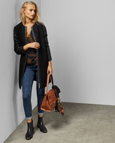 Thumbnail for your product : Ted Baker VIPPER Faux leather sleeve wool coat