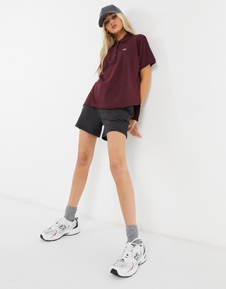 Lacoste oversized polo shirt in maroon