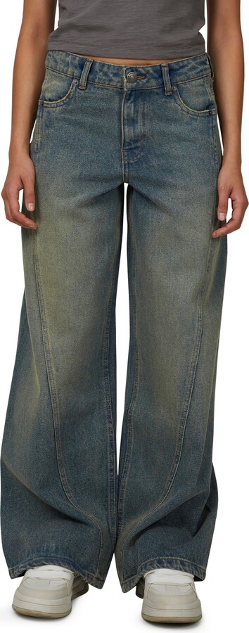 Good For Nothing Baggy Vintage Wash Seam Denim Jeans