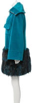 Thumbnail for your product : Iceberg Fur-Trimmed Textured Coat