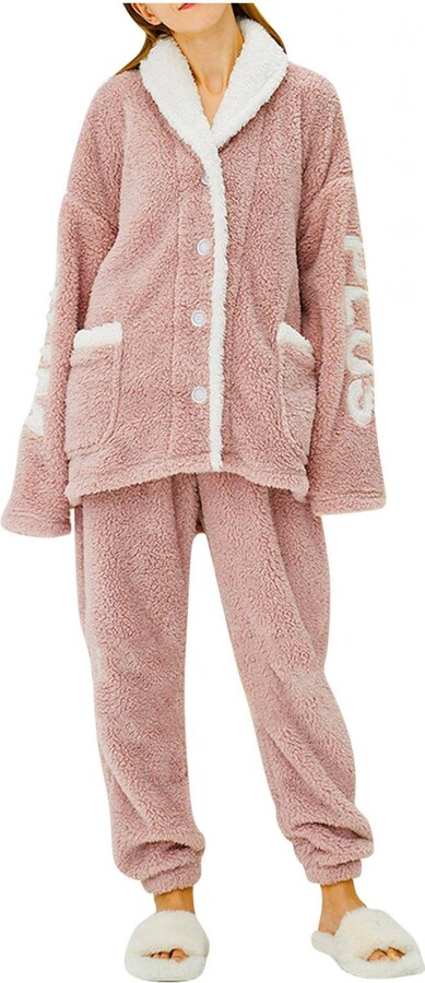 New Super Soft Fleece Pyjama Set Cute Squirrel Motif Ladies New Cozy Lounge Wear 