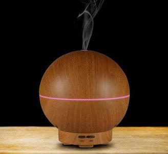 Essential Oil Diffuser, NexGadget 400ml Wood Grain Spherial Aroma Diffuser Cool Mist Humidifier With Color LED Lights Changing for Home, Office, Spa, Bedroom, Baby Room