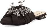 Thumbnail for your product : No.21 Embellished Knot Flat Satin Mule