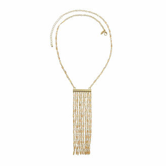 Natasha Accessories Natasha Champagne Beaded Gold-Tone Necklace