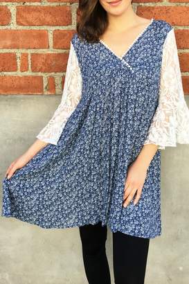 In Style Lace Denim Tunic