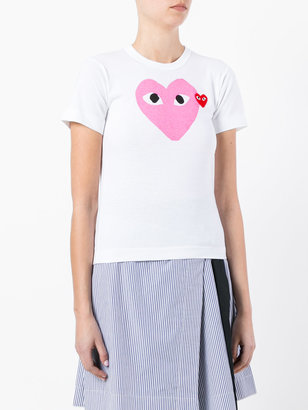 Comme des Garcons Play pink heart printed T-shirt