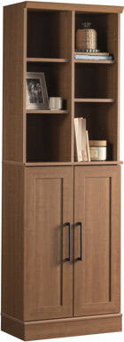 Storage Cabinet In Brown, Six Shelves, Adjustable Layout, Stable On Uneven Surfaces Brown For Various Household Items,