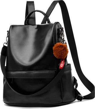 DIRRONA Women Handbag Ladies Messenger Bag Shoulder Bags Fashion Style  Handbag Waterproof Casual PU Leather Pompom Messenger Bag Black: Handbags