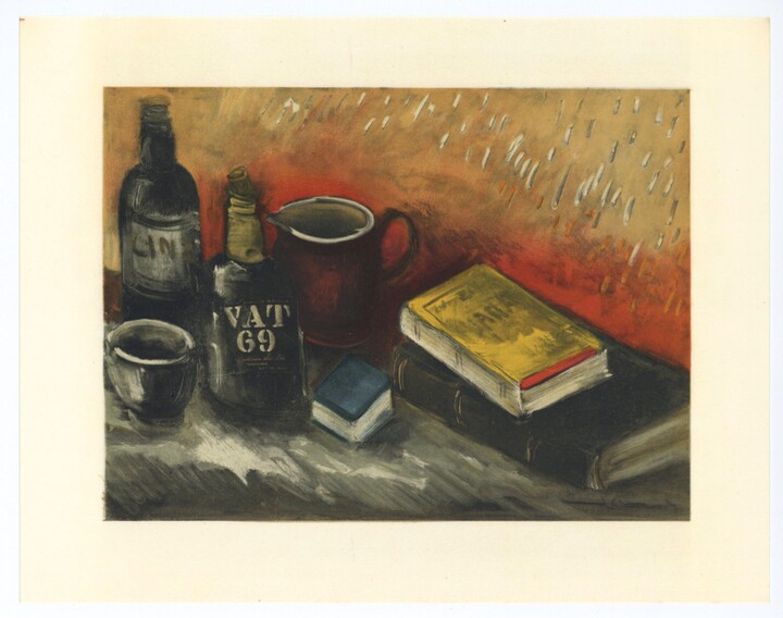 (after) Maurice de Vlaminck, "Still Life with Whisky Bottle" lithograph, 1958