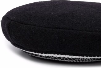 Simonetta Knit-Stripe Flat Cap