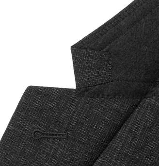 Saint Laurent Dark-Grey Slim-Fit Checked Virgin Wool-Blend Suit Jacket