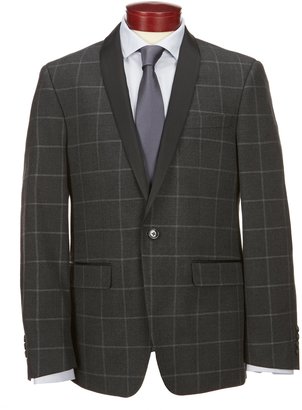Murano Slim-Fit Shawl Collar Check Blazer