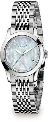 Gucci G-Timeless Diamond Stainless Steel Bracelet Watch