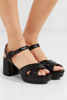 Thumbnail for your product : Prada 65 Croc-effect Leather Platform Sandals