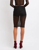 Thumbnail for your product : Charlotte Russe Shadow Stripe Pencil Skirt
