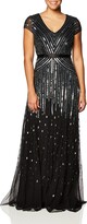 Thumbnail for your product : Adrianna Papell Women's Long Beaded V-Neck Dress With Cap Sleeves and Waistband