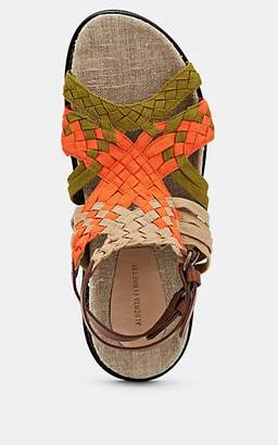 Alberta Ferretti Women's Braided Ribbon Sandals - Orange