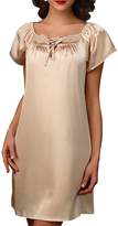 Thumbnail for your product : Aivtalk Women's Short Sleeve Satin Chemise Nightgown Slip Sleep Dress - XL