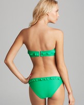 Thumbnail for your product : Shoshanna Kelly Green Solid Ruffle Bandeau Bikini Top & Bottom