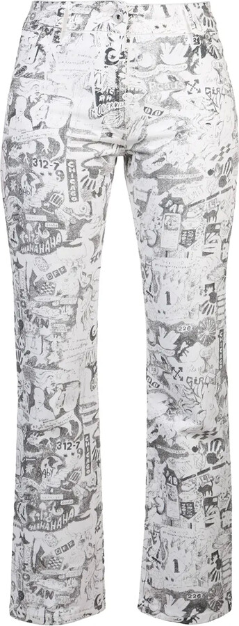 Off-White Cartoon-Printed Straight Jeans