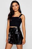 Thumbnail for your product : boohoo Square Neck Button Front Knit Top