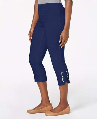 JM Collection Buckle-Hem Capri Pants, Created for Macy's