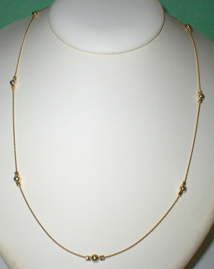 Etsy 30 Inch 76cm 14Kt 1/20 Gold Filled 0.8mm Thick Chain With 4mm Beads Beaded Necklace - Handcrafted Free Shipping Worldwide