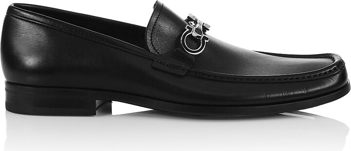Ferragamo Men's Chris Horse-Bit Leather Loafers - Nero - Size 9
