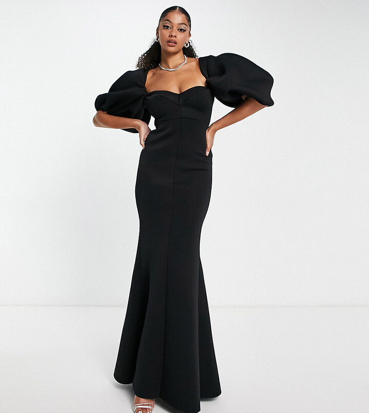 ASOS Tall ASOS DESIGN Tall exaggerated sleeve open back maxi dress