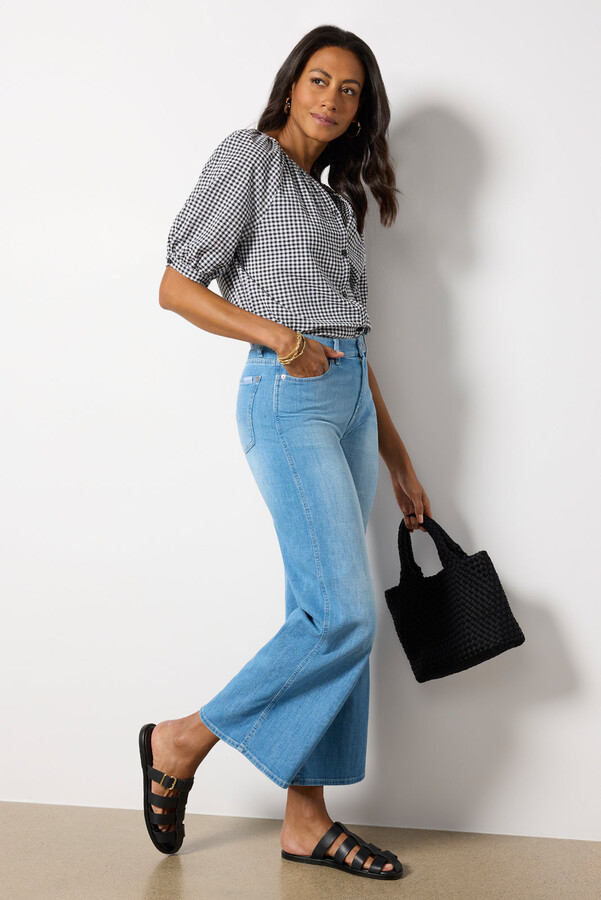 7 For All Mankind Lotta Wide Leg Crop Jeans