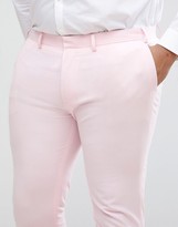 Thumbnail for your product : ASOS DESIGN PLUS Super Skinny Smart Pants In Pale Pink