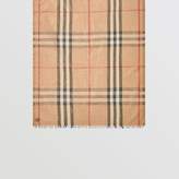 Thumbnail for your product : Burberry Metallic Check Silk and Wool Scarf