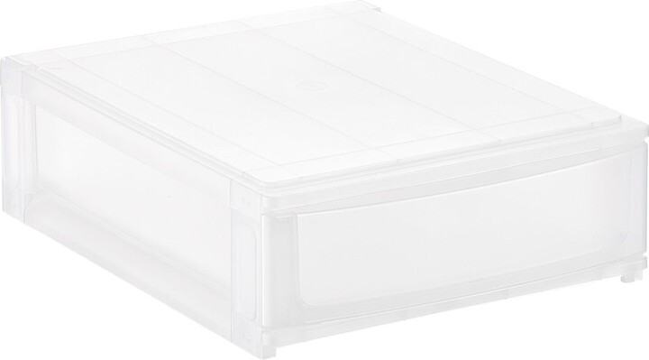 The Container Store 7-5/8 x 10-3/8 x 10-3/8 2-Drawer Shimo Small Stacking Organizer - Translucent - Each