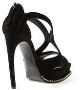 Thumbnail for your product : Alexander McQueen 'Armadillo' Suede Sandal (Women)