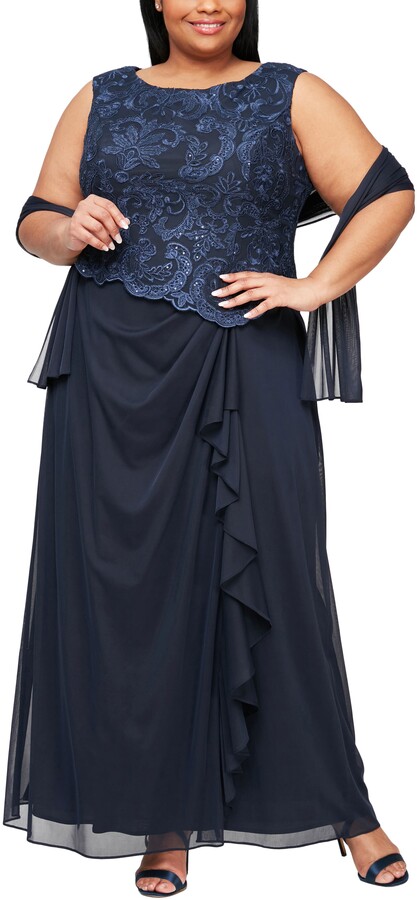 formal dress with scarf