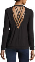 Thumbnail for your product : Lanston Strappy-Back Long-Sleeve Performance Pullover, Black