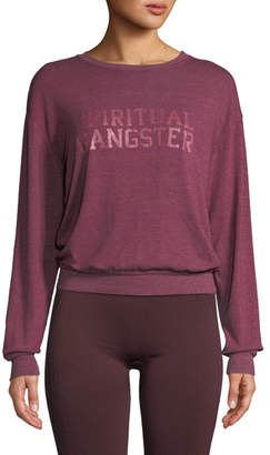 Spiritual Gangster Varsity Savasana Pullover Sweater