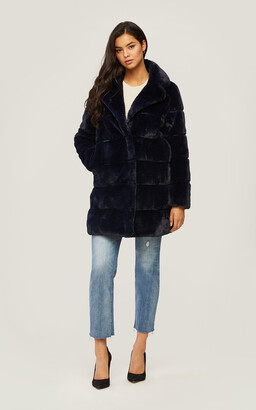 Soia & Kyo JOAN above-knee-length faux fur coat with notch collar