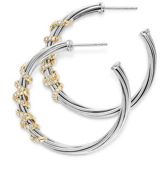 David Yurman Helena Large Hoop Earrings with Diamonds