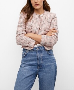 mango tweed cotton jacket