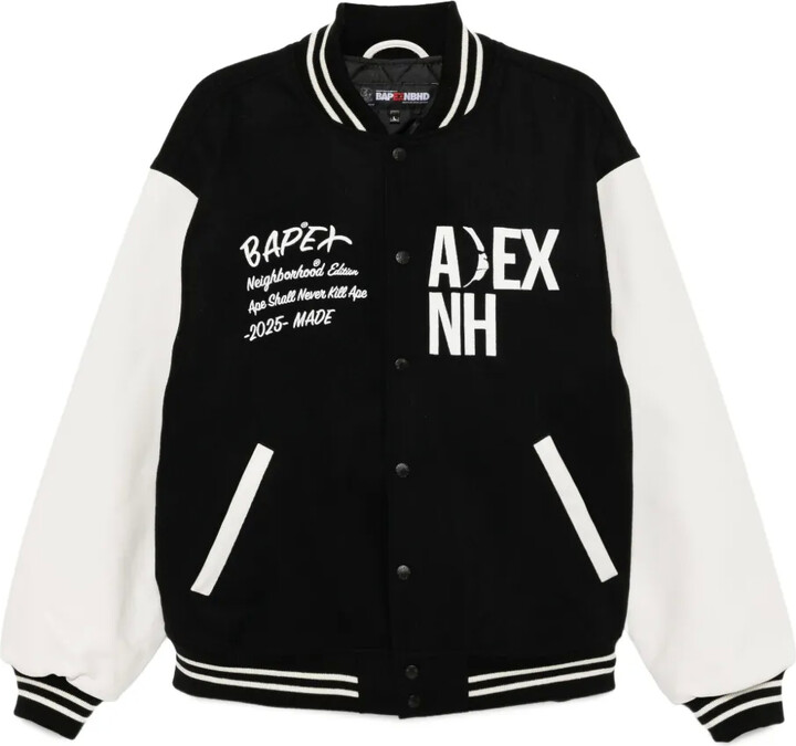 A Bathing Ape Logo-Embroidered Bomber Jacket