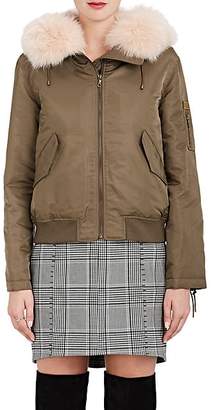Yves Salomon Army by Women's Fur-Trimmed & -Lined Bomber Jacket - Bronze, Peach pearl