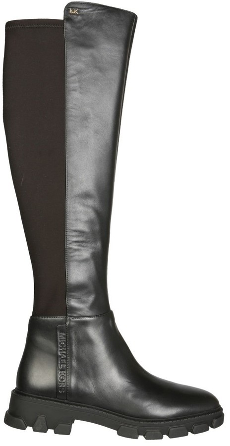 michael kors black leather knee high boots