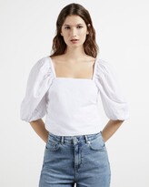 Thumbnail for your product : Ted Baker Square Neck Embroidery Sleeve Top