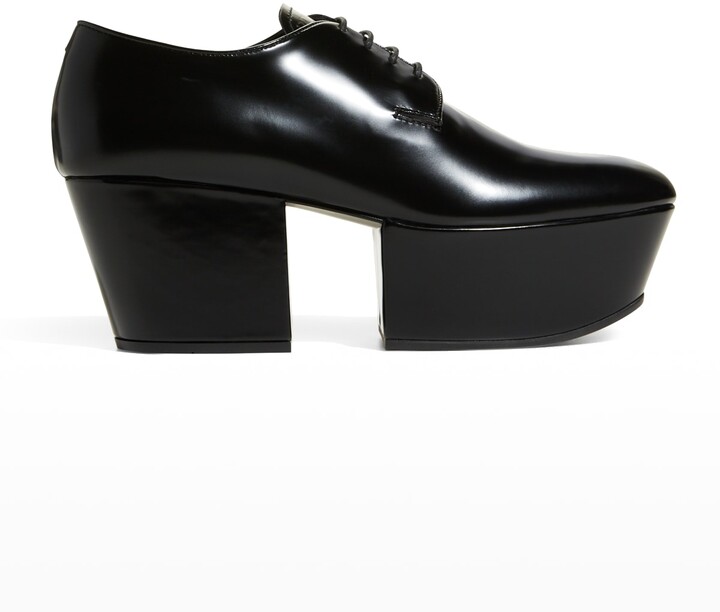 white platform lace up shoes