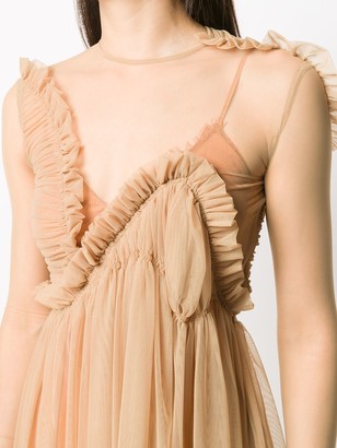Preen by Thornton Bregazzi Ruffled Sheer Dress